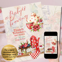 Fiesta de Té Retro Vintage Red Polkadots