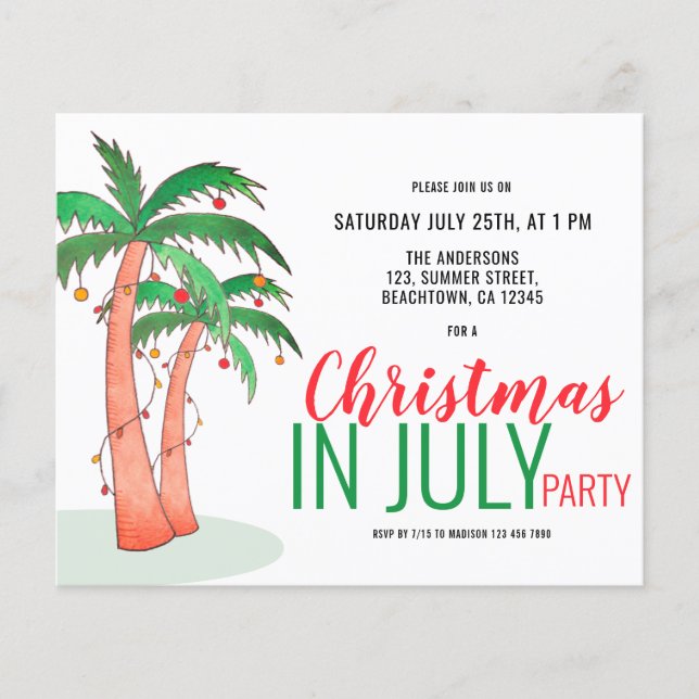 Flyer Fiesta de verano de Navidad en julio (Frente)