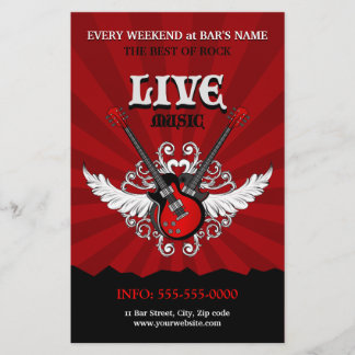 Flyer Fiesta del Concierto de Música de Rock en Vivo