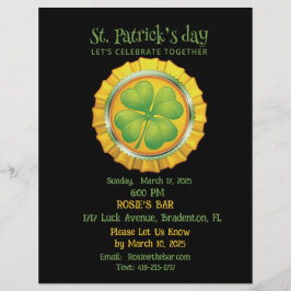 Flyer Fiesta del Día de San Patricio con invitación de S