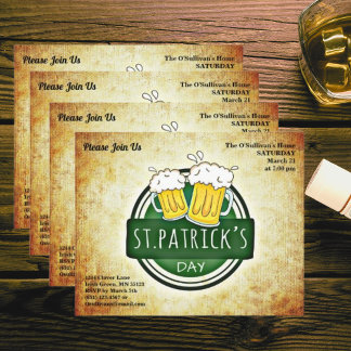 Flyer Fiesta del Día de San Patricio Irlandés Brew Vinta