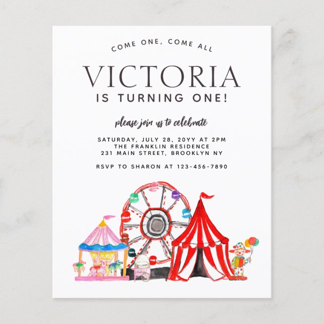 Flyer Fiesta del Festival de Circo de Carnaval Barato (Frente)