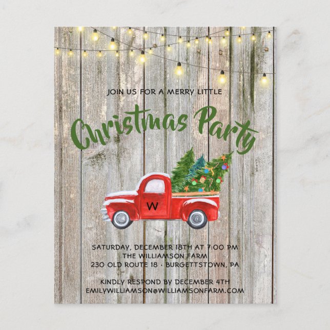 Flyer Fiesta F de Navidades Rústicos del Camión Rojo de  (Frente)