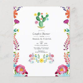 Flyer Fiesta floral de parejas con acuarelas coloridas