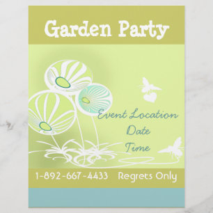 Flyer Fiesta Jardín Flores y Volador de Abejas