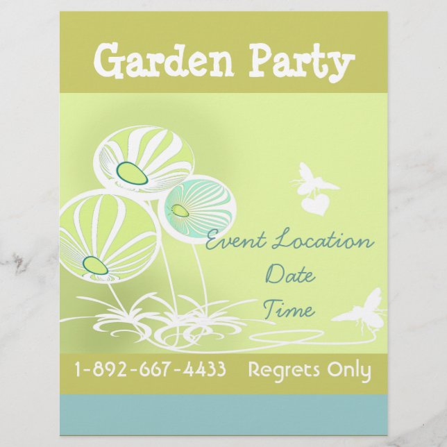 Flyer Fiesta Jardín Flores y Volador de Abejas (Frente)
