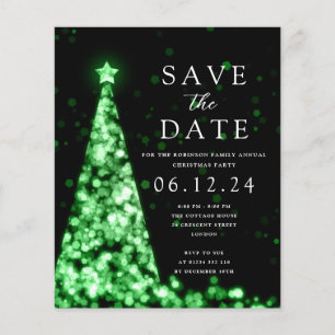 Flyer Fiesta navidades Guardar La Fecha Invitación Verde