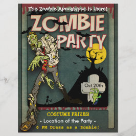 Flyer Fiesta Zombie de Halloween