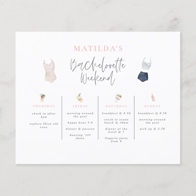 Flyer fin de semana de bebeicon bachelorette (Frente)