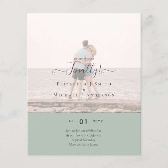 Flyer ¡Finalmente estamos comprometidos! FOTO DE INVITAC (Frente)