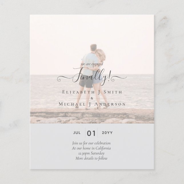 Flyer ¡Finalmente estamos comprometidos! FOTO DE INVITAC (Frente)