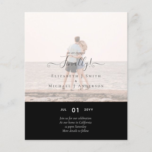 Flyer ¡Finalmente estamos comprometidos! FOTO DE INVITAC (Frente)