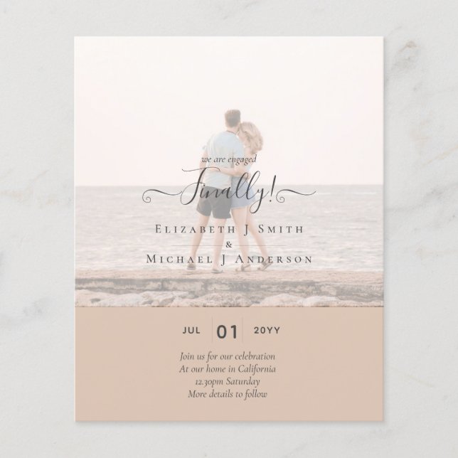 Flyer ¡Finalmente estamos comprometidos! FOTO DE INVITAC (Frente)