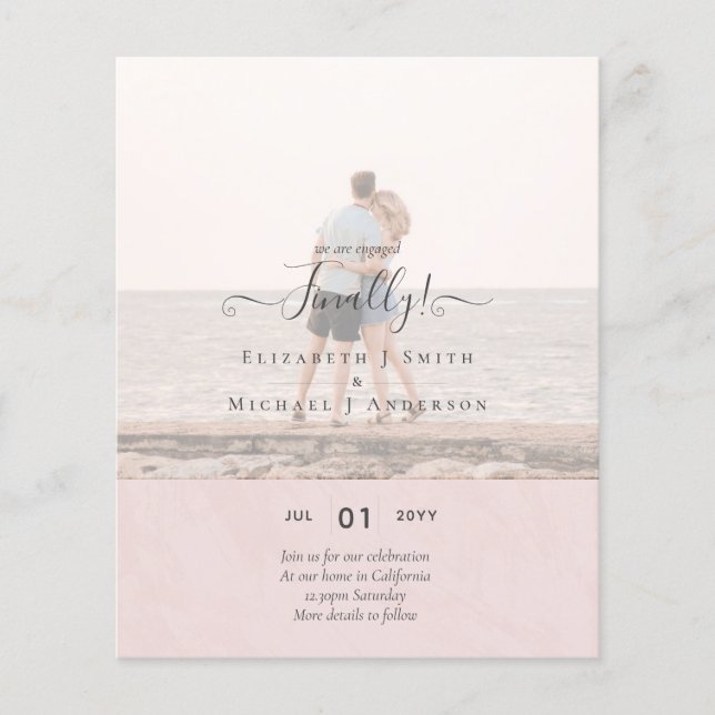 Flyer ¡Finalmente estamos comprometidos! FOTO DE INVITAC (Frente)