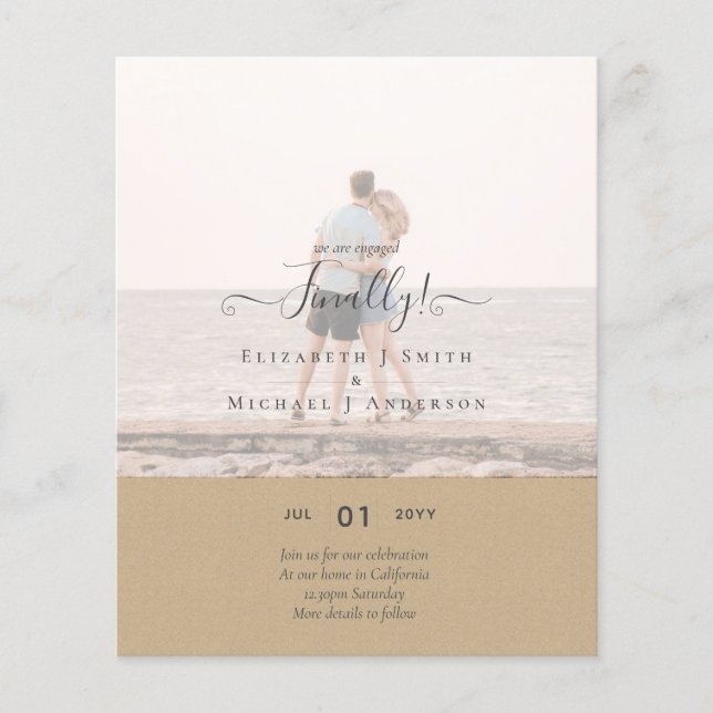 Flyer ¡Finalmente estamos comprometidos! FOTO DE INVITAC (Frente)