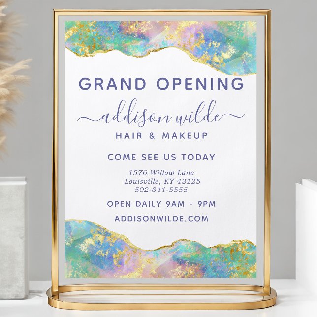 Flyer Fire Opal Modern Rainbow Gemstone Business (Subido por el creador)