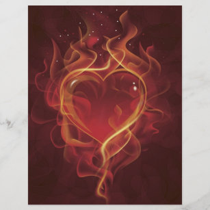 Flyer FlamingHeart fire rojo oscuro amor llama a la form