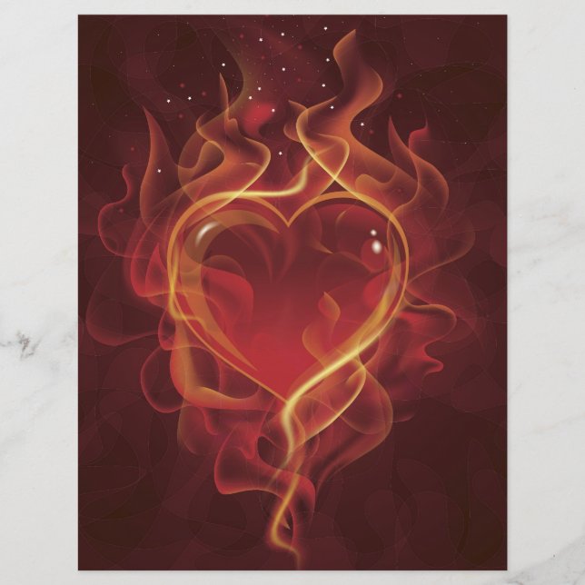Flyer FlamingHeart fire rojo oscuro amor llama a la form (Frente)