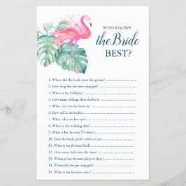 Flyer Flamingo Rosa Que Conoce El Mejor Juego De Novia