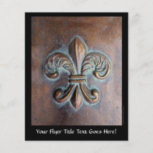 Flyer Fleur De Lis, Impreso De Aspecto De Cobre Antiguo