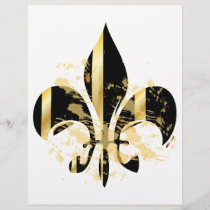 Flyer Fleur de Lis negra y dorada