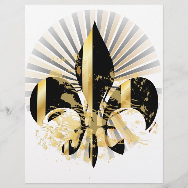 Flyer Fleur de Lis negro y oro (Frente)