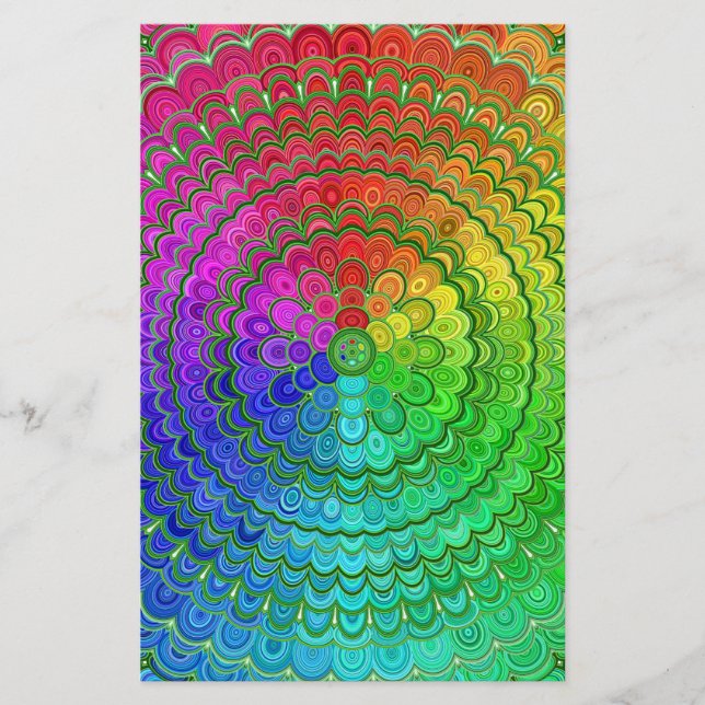 Flyer Flor arco iris Mandala (Frente)