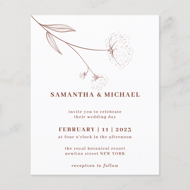 Flyer Flor de Algodón Otoño Terracota Indie presupuesto (Frente)