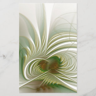 Flyer Flor de fantasía fractal suave y delicada