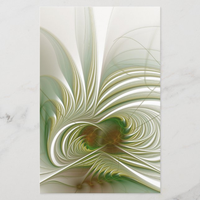 Flyer Flor de fantasía fractal suave y delicada (Frente)