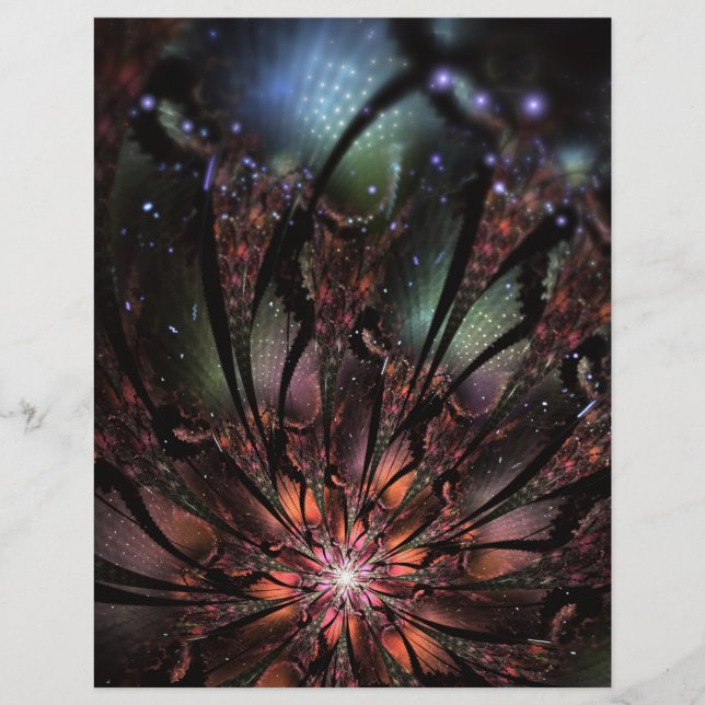 Flyer Flor de fantasía fractal suave y tierna (Frente)