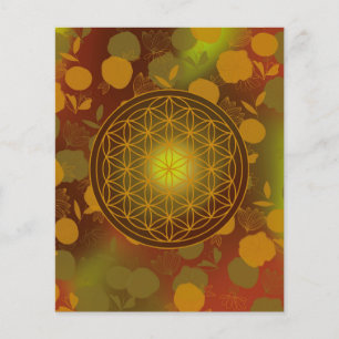 Flyer flor de la vida, chakra, zen, geometría sagrada