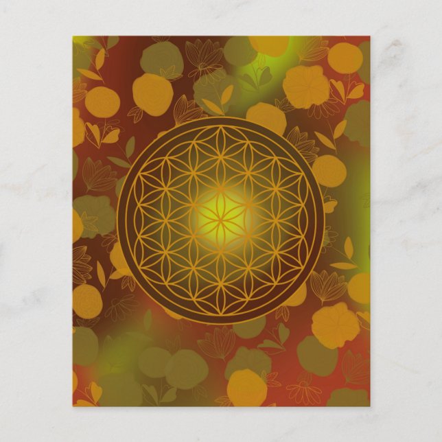 Flyer flor de la vida, chakra, zen, geometría sagrada (Frente)