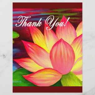 Flyer Flor de Lirio de Agua Pink Lotus - Gracias - Multi