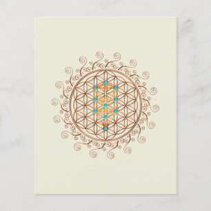 Flyer Flor de vida, árbol de la vida, Kabbalah, Sephirot
