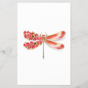 Flyer Flor libélula con sakura de joyas
