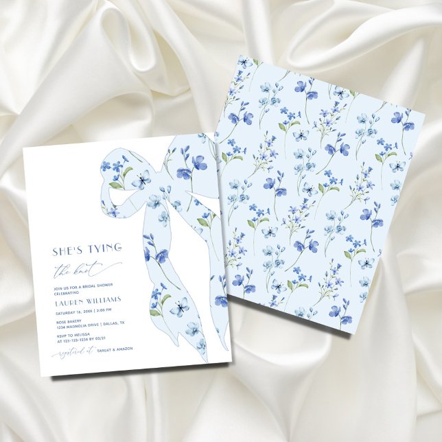 Flyer Floral azul de presupuesto que está atando ducha d (Subido por el creador)