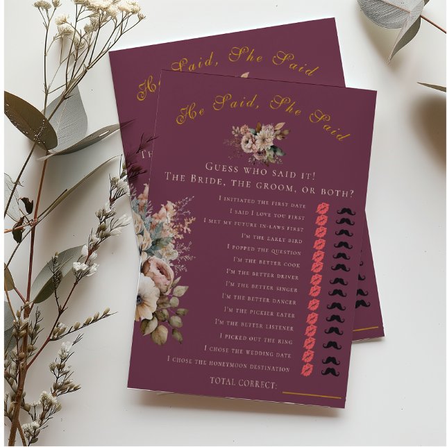 Flyer Floral Borgoña Elegante Dijo Que Dijo (Subido por el creador)