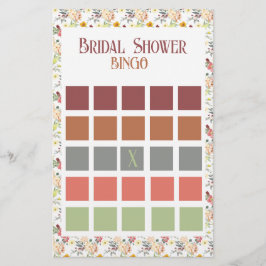 Flyer Floral Bridal Shower Bingo