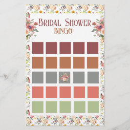 Flyer Floral Bridal Shower Bingo