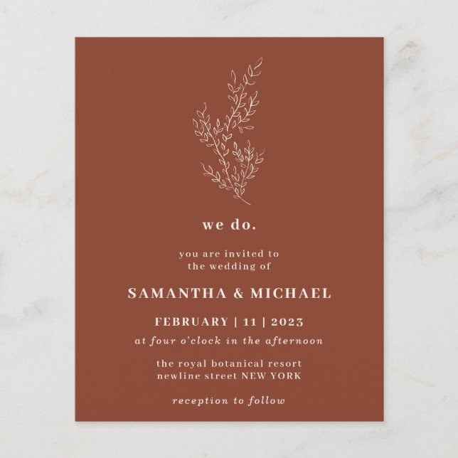 Flyer Floral Caída Terracotta Presupuesto Brown lo hacem (Frente)