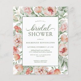 Flyer Floral de presupuesto de PAPER Rubor Sage Green Br