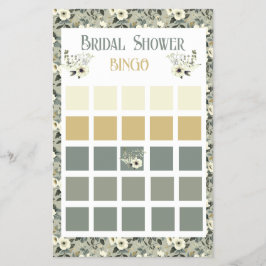 Flyer Floral Floral Olive Blossoms Brillante Shower Bing