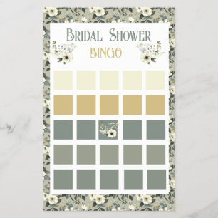 Flyer Floral Floral Olive Blossoms Brillante Shower Bing