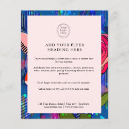 Flyer Floral moderna rosa abstracta de Rubor