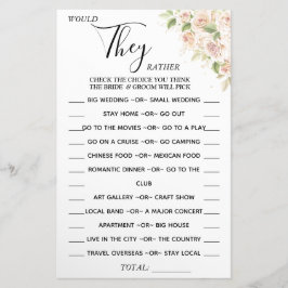 Flyer Floral Prefieren ducha tarjeta de juego