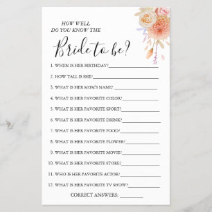 Flyer Floral ¿Qué tan bien conoces la tarjeta de novia?