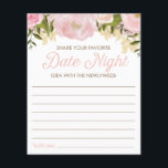 Flyer Floral rosa doble cara ducha de novia Fecha noche<br><div class="desc">¡Empieza el fiesta con esta divertida actividad de duelo nupcial de dos lados! Un lado es Compartir tu idea favorita de noche - y el otro es Compartir algunos consejos! ¡Doble la diversión por el precio de una! Menú coincidente: https://www.zazzle.com/wedding_menu_bridal_shower_menu_pink_floral-245039215506897611 Pegatinas favoritos coincidentes: https://www.zazzle.com/pink_floral_sticker-217268181705341556 Copas coincidentes https://www.zazzle.com/pink_floral_cups-256038535211847264 Coincidir con las...</div>