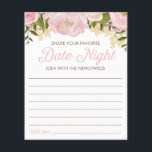 Flyer Floral rosa doble cara ducha de novia Fecha noche<br><div class="desc">¡Empieza el fiesta con esta divertida actividad de duelo nupcial de dos lados! Un lado es Compartir tu idea favorita de noche - y el otro es Compartir algunos consejos! ¡Doble la diversión por el precio de una! Menú coincidente: https://www.zazzle.com/wedding_menu_bridal_shower_menu_pink_floral-245039215506897611 Pegatinas favoritos coincidentes: https://www.zazzle.com/pink_floral_sticker-217268181705341556 Copas coincidentes https://www.zazzle.com/pink_floral_cups-256038535211847264 Coincidir con las...</div>