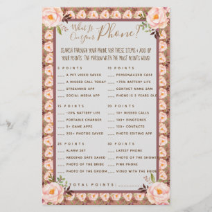 Flyer Floral rosa ¿Qué hay en tu tarjeta de juego de duc